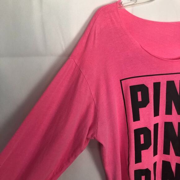 PINK Long Sleeve Pink Oversized Top - Picture 4 of 10